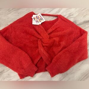 1901 Red Mohair Sweater Soft Plush Knit